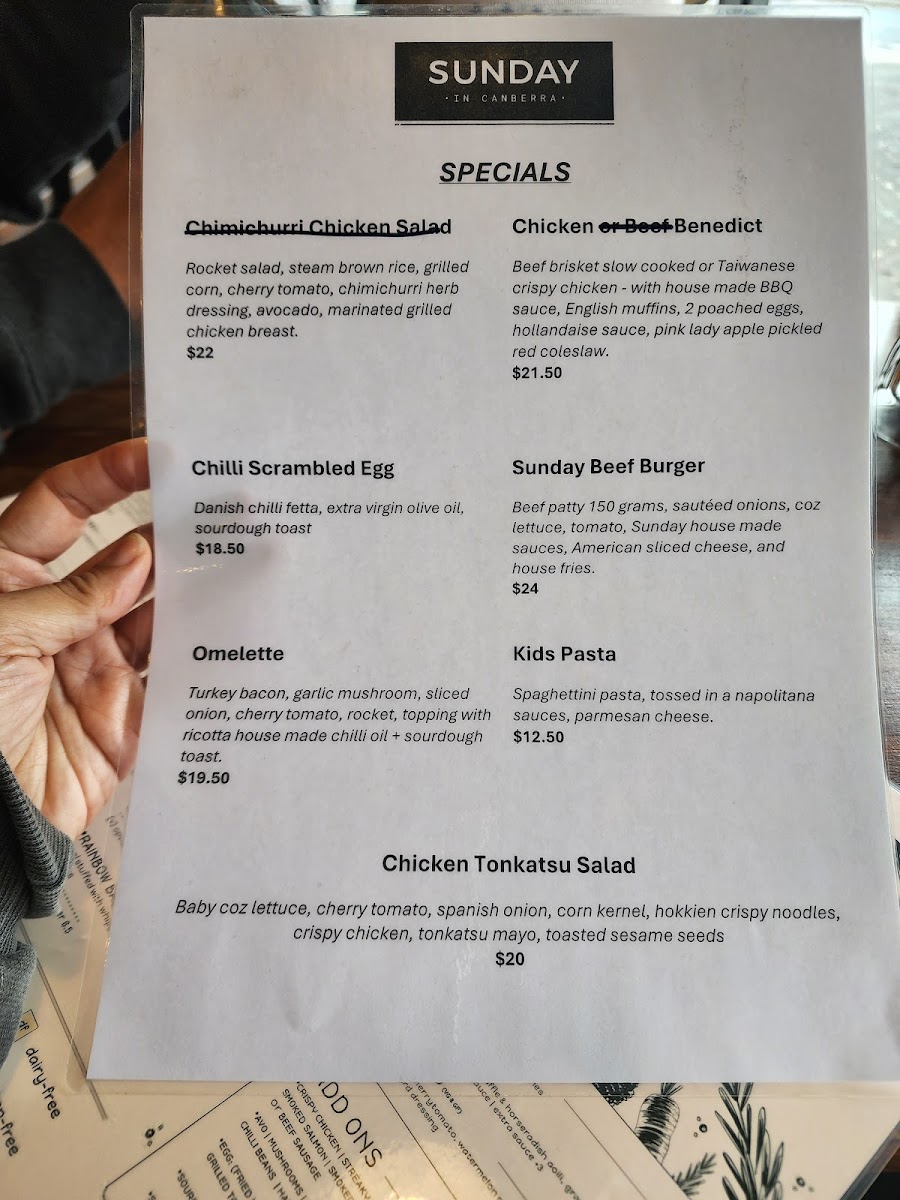 Menu Sunday In Canberra Cafe-10