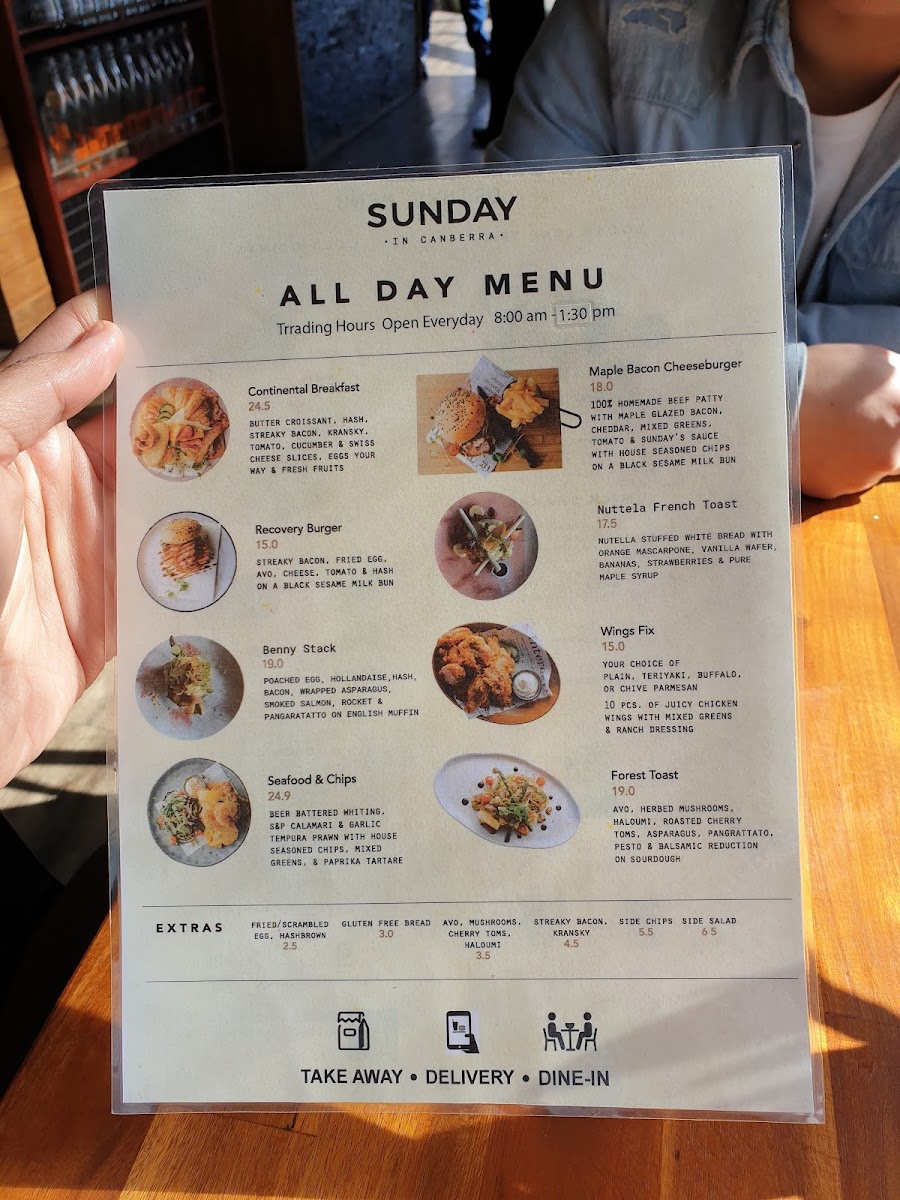 Menu Sunday In Canberra Cafe-7