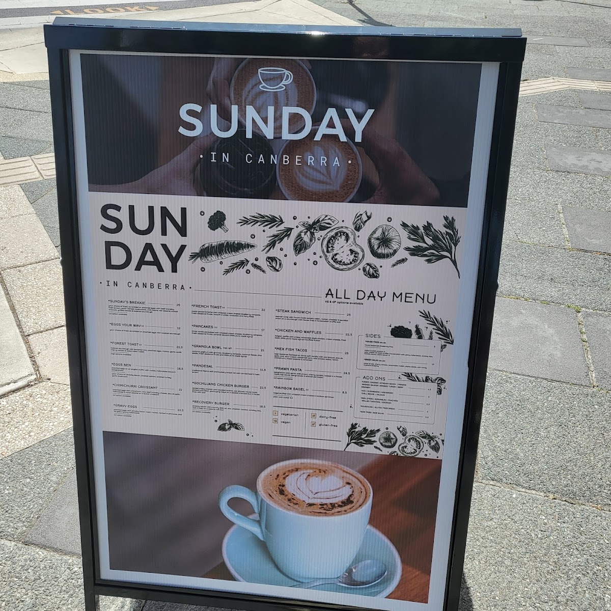 Menu Sunday In Canberra Cafe-9